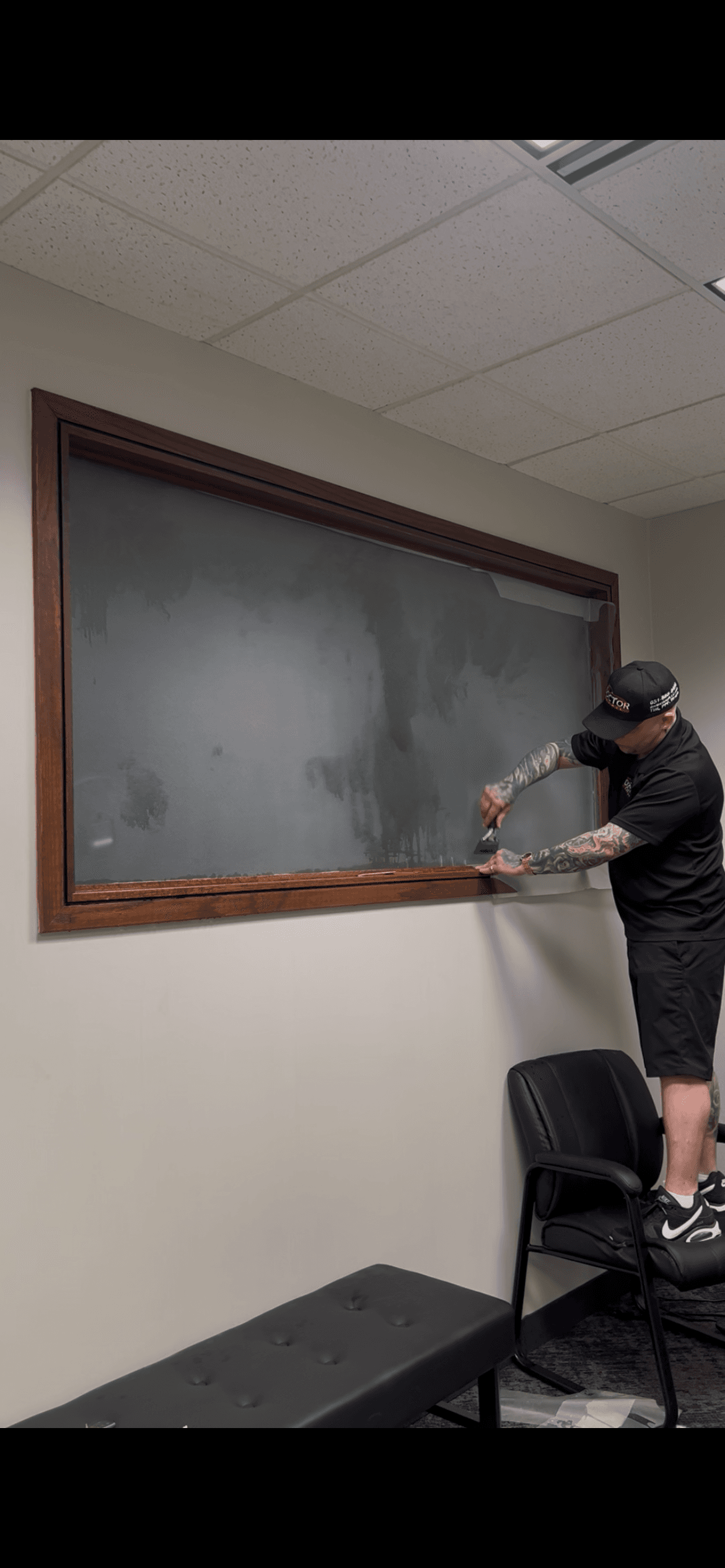 Doctor Detail installing commercial window tint film on storefront — Eagan MN