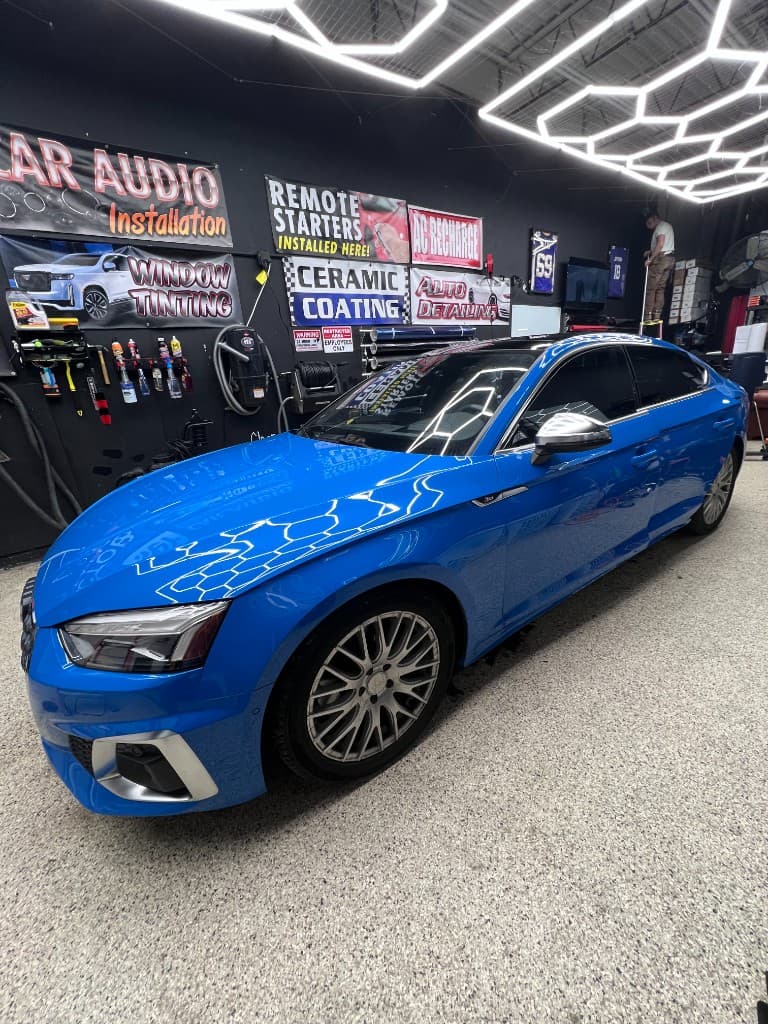 Baby blue BMW full ceramic coating with windshield — Doctor Detail Eagan MN