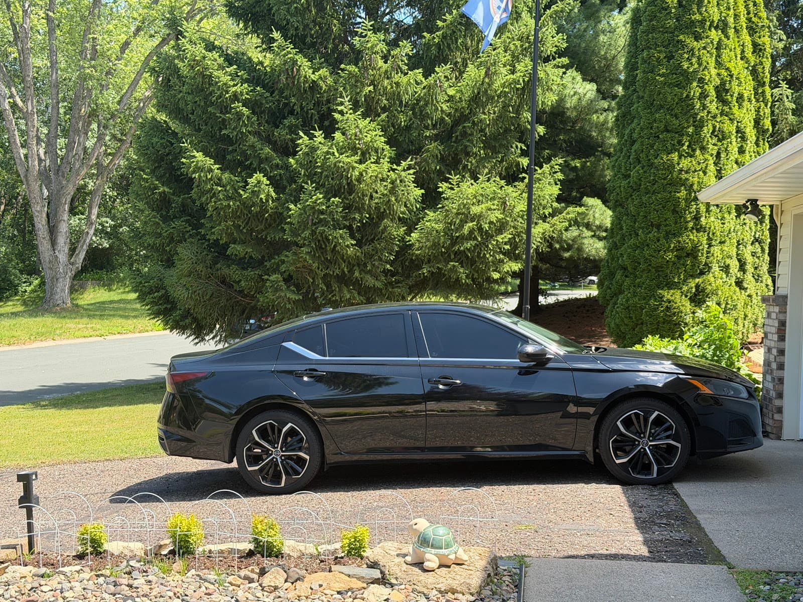 Window tinting result on black Nissan — Doctor Detail Eagan MN