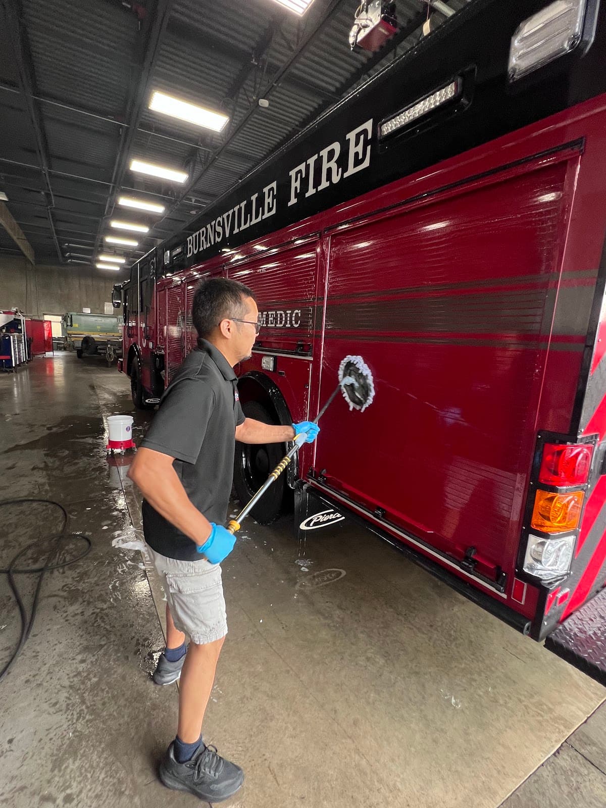 Fleet detail on Burnsville Fire truck — Doctor Detail Eagan MN